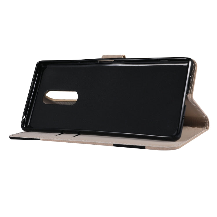 Fabric Stitching Embroidery Horizontal Flip Leather Case With Holder & Card Slots & Wallet for Sony Xperia 1