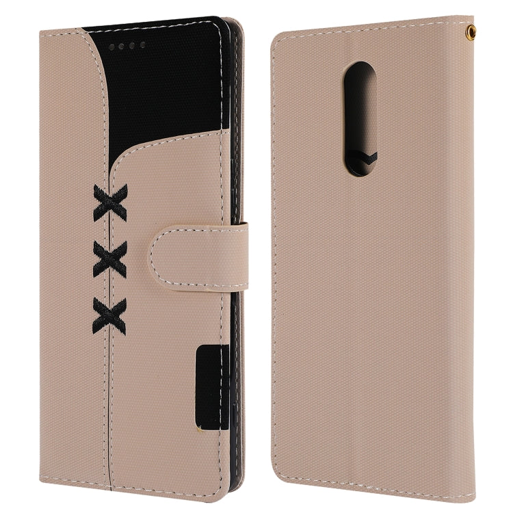 Fabric Stitching Embroidery Horizontal Flip Leather Case With Holder & Card Slots & Wallet for Sony Xperia 1