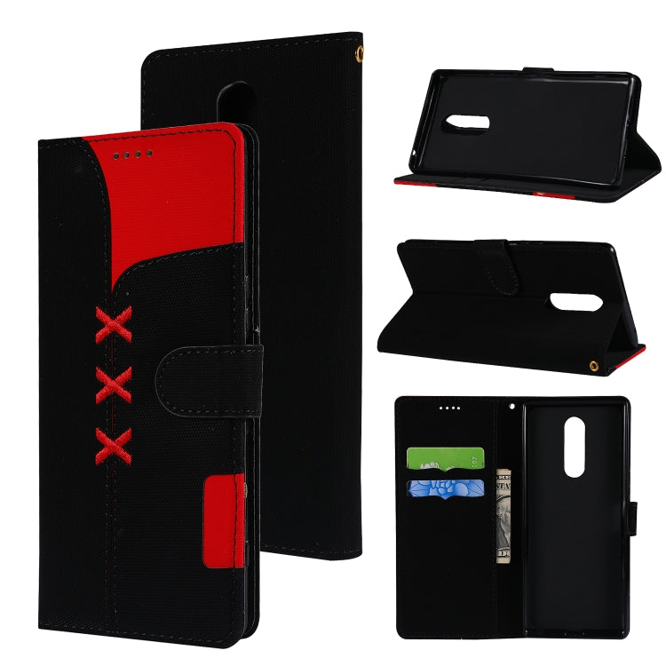 Fabric Stitching Embroidery Horizontal Flip Leather Case With Holder & Card Slots & Wallet for Sony Xperia 1