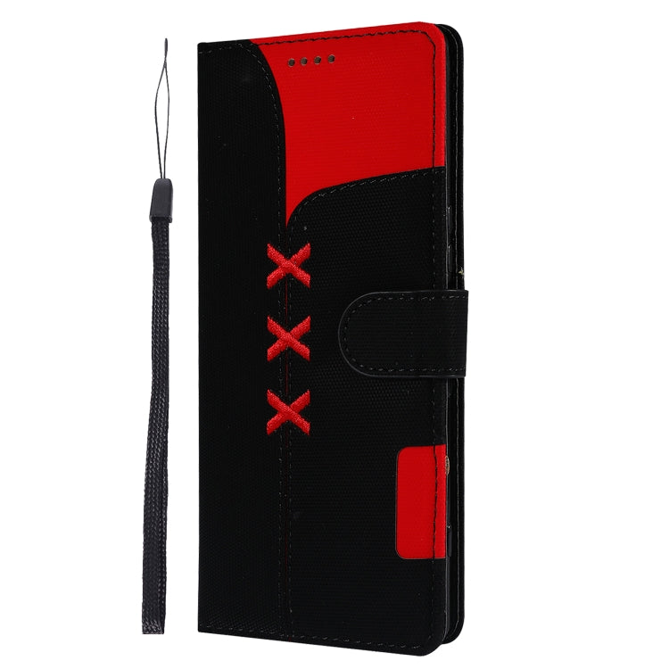 Fabric Stitching Embroidery Horizontal Flip Leather Case With Holder & Card Slots & Wallet for Sony Xperia 1