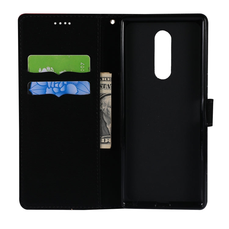 Fabric Stitching Embroidery Horizontal Flip Leather Case With Holder & Card Slots & Wallet for Sony Xperia 1