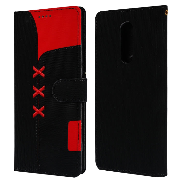 Fabric Stitching Embroidery Horizontal Flip Leather Case With Holder & Card Slots & Wallet for Sony Xperia 1