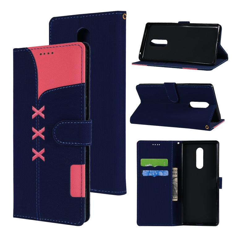 Fabric Stitching Embroidery Horizontal Flip Leather Case With Holder & Card Slots & Wallet for Sony Xperia 1