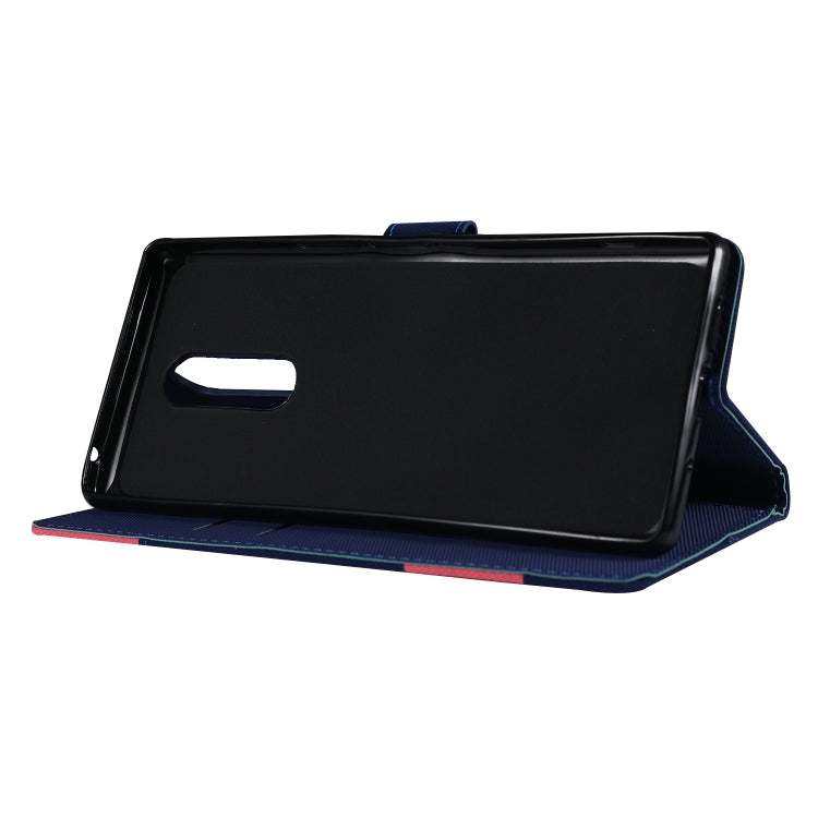 Fabric Stitching Embroidery Horizontal Flip Leather Case With Holder & Card Slots & Wallet for Sony Xperia 1