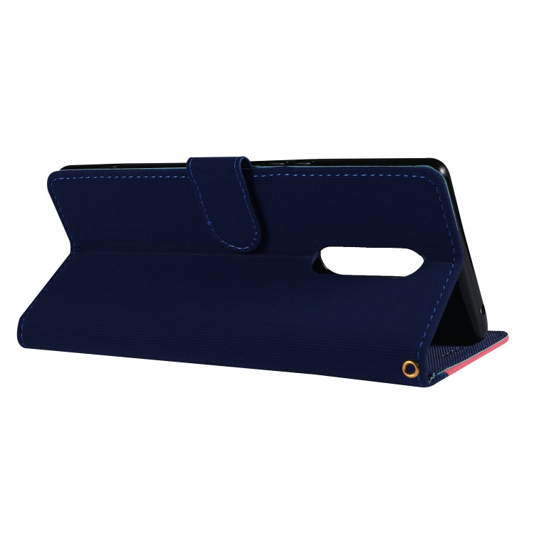 Fabric Stitching Embroidery Horizontal Flip Leather Case With Holder & Card Slots & Wallet for Sony Xperia 1