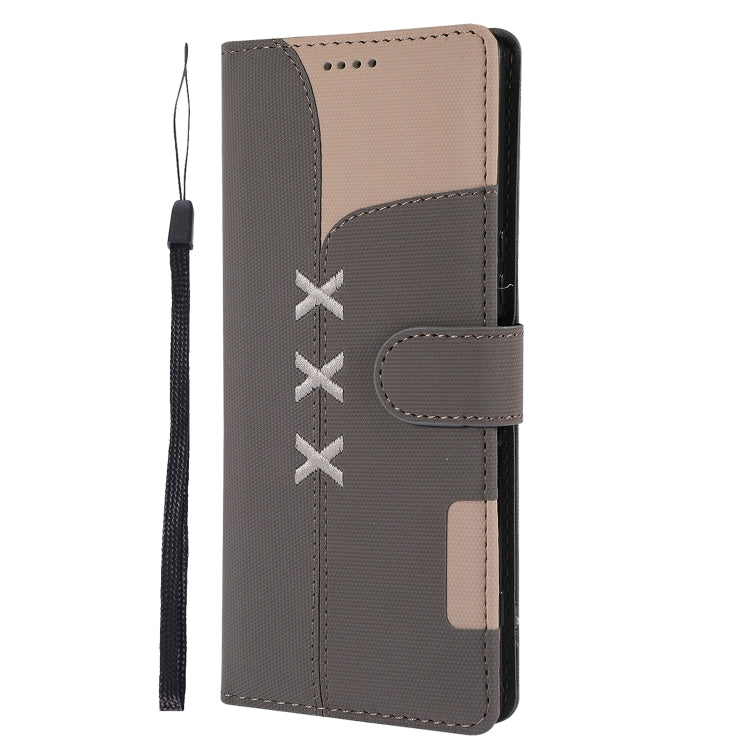 Fabric Stitching Embroidery Horizontal Flip Leather Case With Holder & Card Slots & Wallet for Sony Xperia 1
