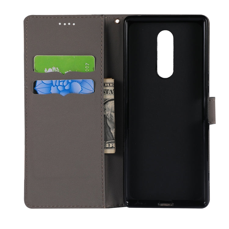Fabric Stitching Embroidery Horizontal Flip Leather Case With Holder & Card Slots & Wallet for Sony Xperia 1