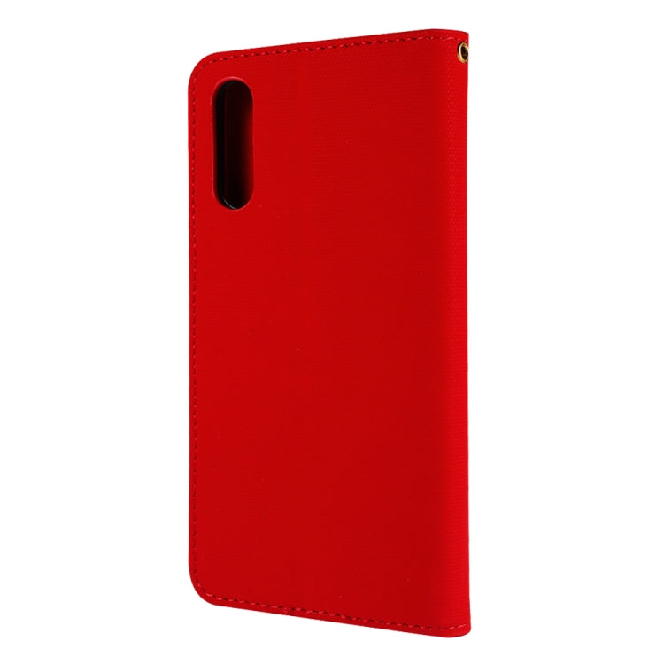 Fabric Stitching Embroidery Horizontal Flip Leather Case With Holder & Card Slots & Wallet for Huawei P20