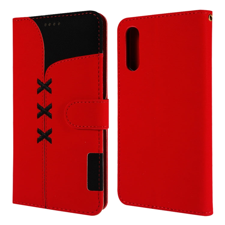 Fabric Stitching Embroidery Horizontal Flip Leather Case With Holder & Card Slots & Wallet for Huawei P20