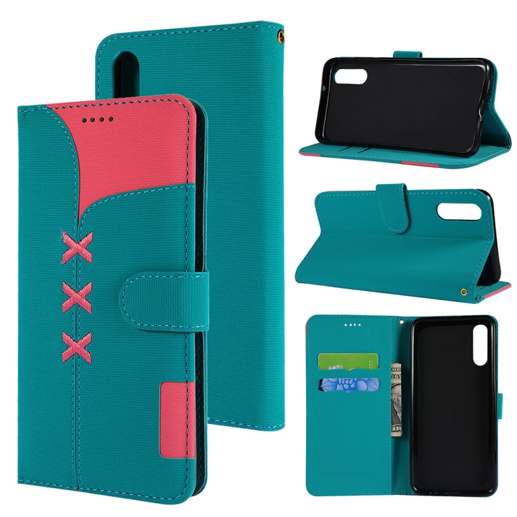 Fabric Stitching Embroidery Horizontal Flip Leather Case With Holder & Card Slots & Wallet for Huawei P20