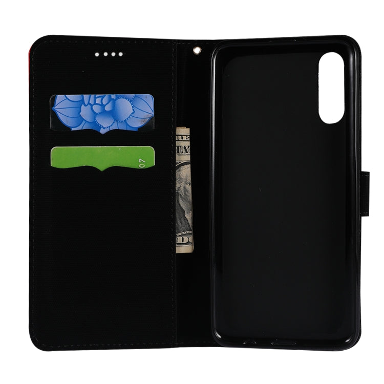 Fabric Stitching Embroidery Horizontal Flip Leather Case With Holder & Card Slots & Wallet for Huawei P20