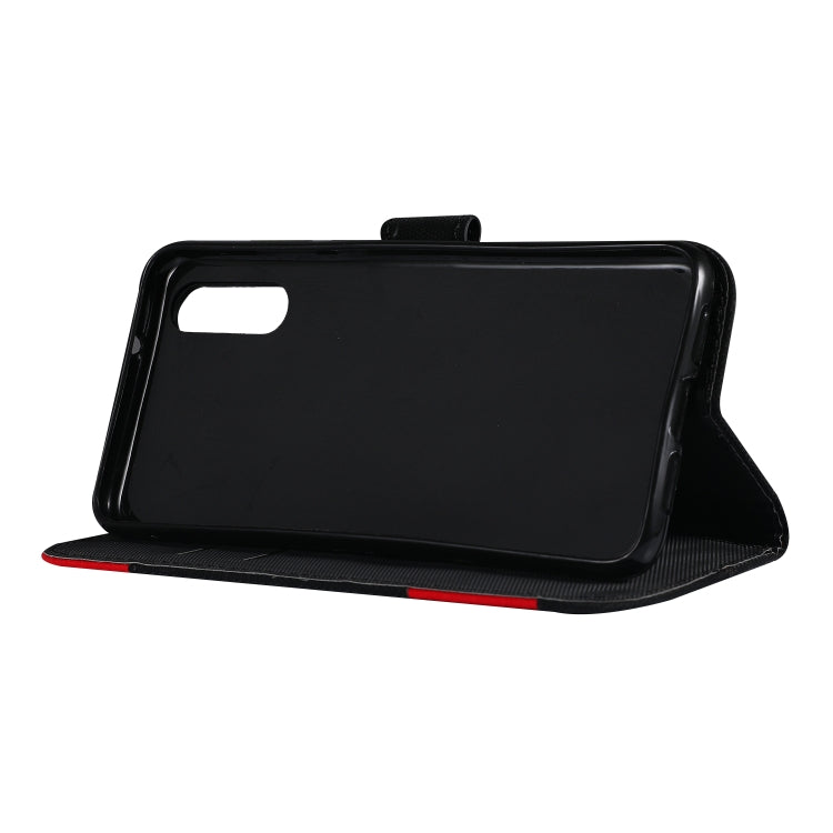 Fabric Stitching Embroidery Horizontal Flip Leather Case With Holder & Card Slots & Wallet for Huawei P20