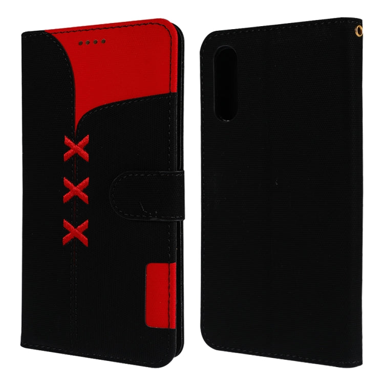 Fabric Stitching Embroidery Horizontal Flip Leather Case With Holder & Card Slots & Wallet for Huawei P20