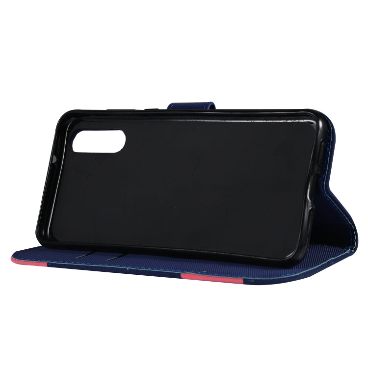 Fabric Stitching Embroidery Horizontal Flip Leather Case With Holder & Card Slots & Wallet for Huawei P20