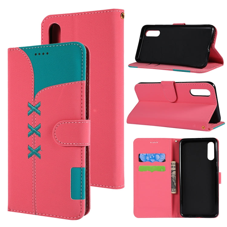 Fabric Stitching Embroidery Horizontal Flip Leather Case With Holder & Card Slots & Wallet for Huawei P20