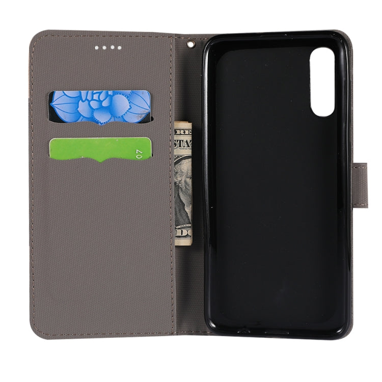 Fabric Stitching Embroidery Horizontal Flip Leather Case With Holder & Card Slots & Wallet for Huawei P20