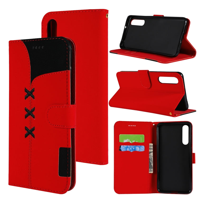 Fabric Stitching Embroidery Horizontal Flip Leather Case With Holder & Card Slots & Wallet for Huawei P20 Pro
