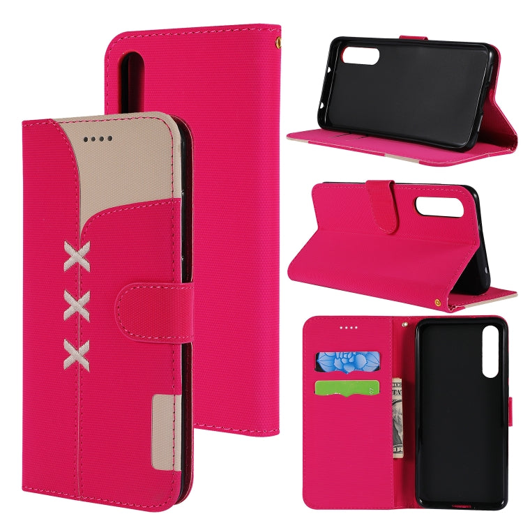 Fabric Stitching Embroidery Horizontal Flip Leather Case With Holder & Card Slots & Wallet for Huawei P20 Pro