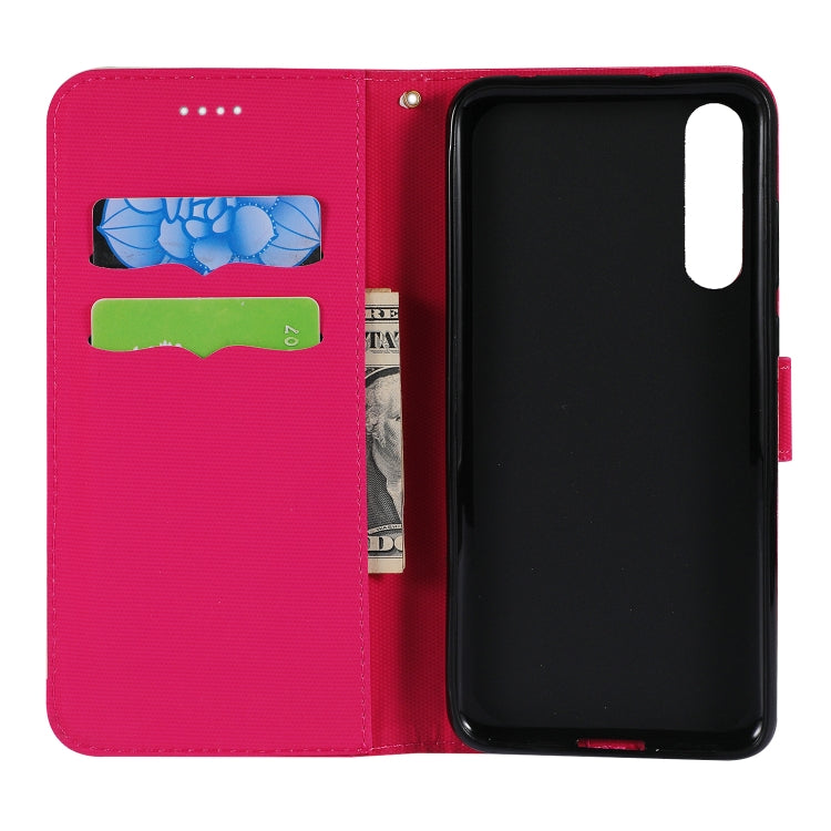 Fabric Stitching Embroidery Horizontal Flip Leather Case With Holder & Card Slots & Wallet for Huawei P20 Pro