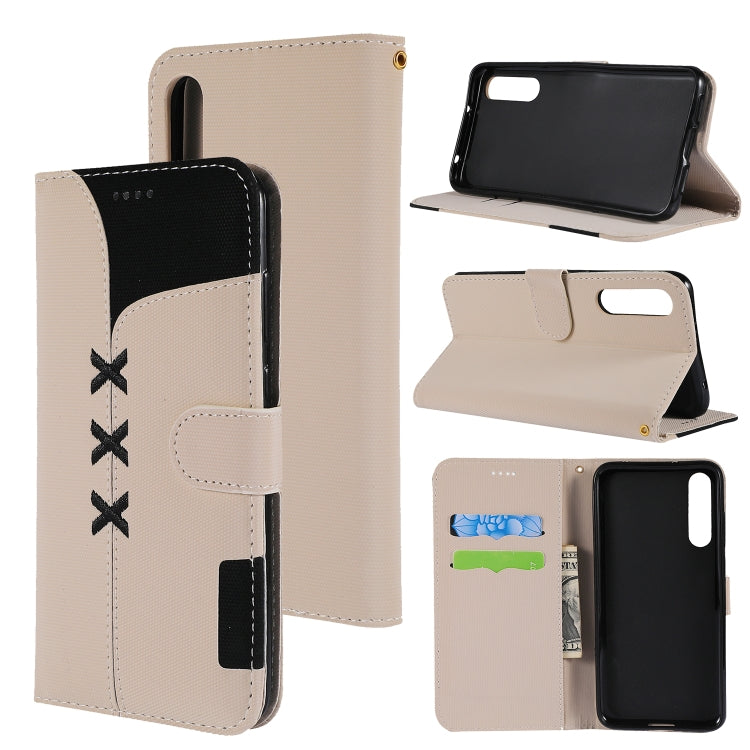 Fabric Stitching Embroidery Horizontal Flip Leather Case With Holder & Card Slots & Wallet for Huawei P20 Pro