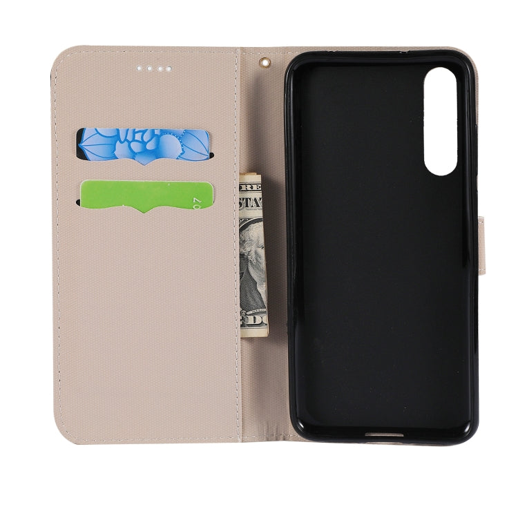Fabric Stitching Embroidery Horizontal Flip Leather Case With Holder & Card Slots & Wallet for Huawei P20 Pro