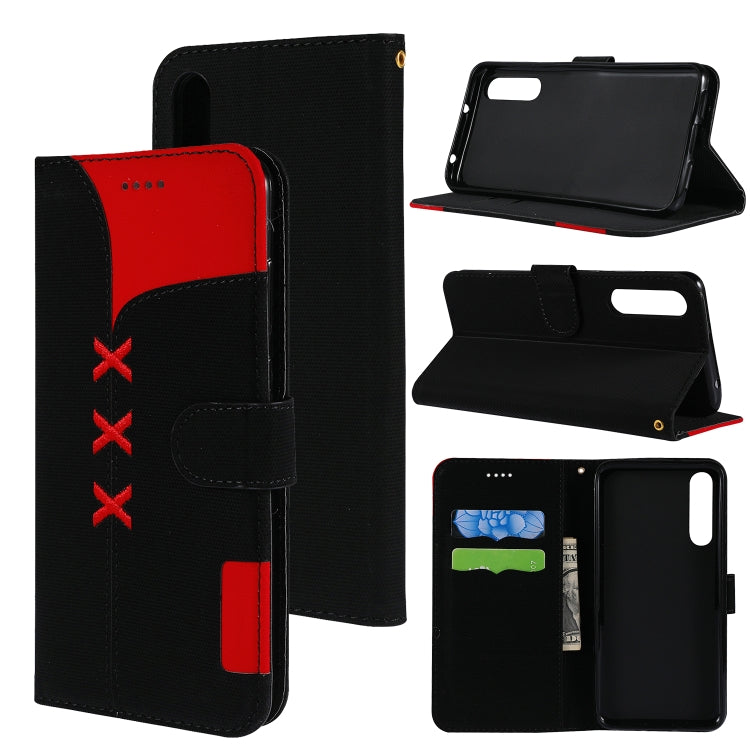 Fabric Stitching Embroidery Horizontal Flip Leather Case With Holder & Card Slots & Wallet for Huawei P20 Pro