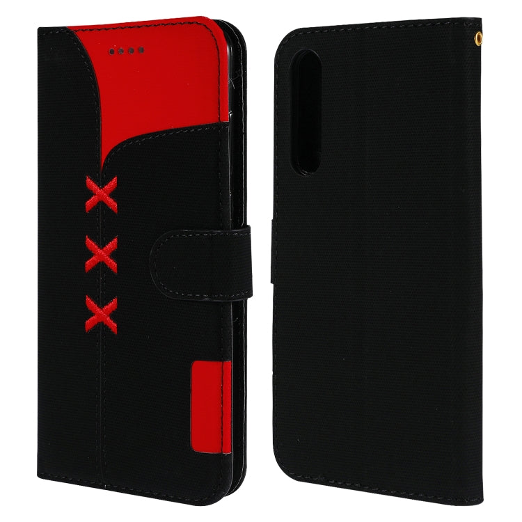 Fabric Stitching Embroidery Horizontal Flip Leather Case With Holder & Card Slots & Wallet for Huawei P20 Pro