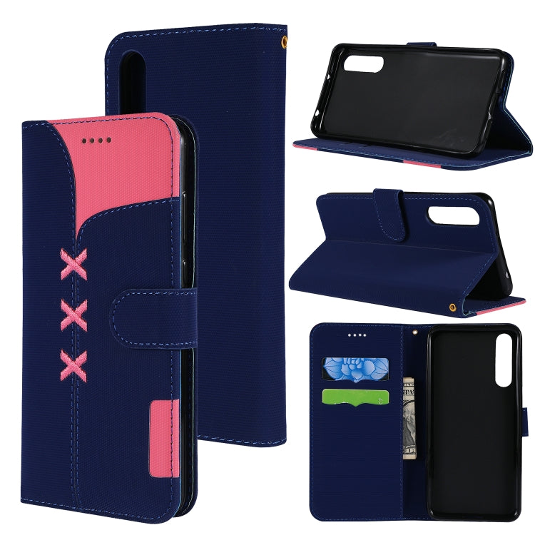 Fabric Stitching Embroidery Horizontal Flip Leather Case With Holder & Card Slots & Wallet for Huawei P20 Pro