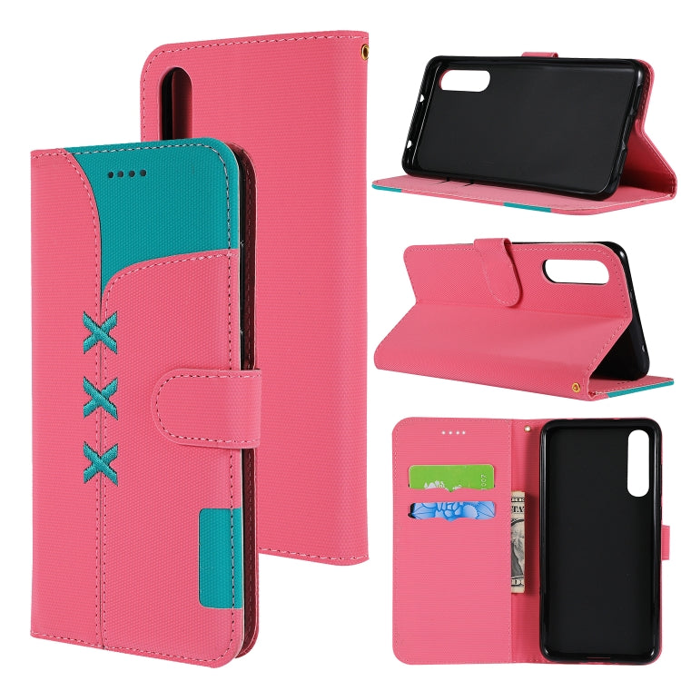 Fabric Stitching Embroidery Horizontal Flip Leather Case With Holder & Card Slots & Wallet for Huawei P20 Pro