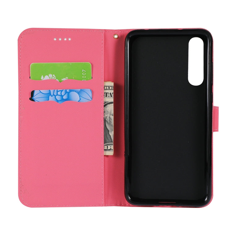 Fabric Stitching Embroidery Horizontal Flip Leather Case With Holder & Card Slots & Wallet for Huawei P20 Pro