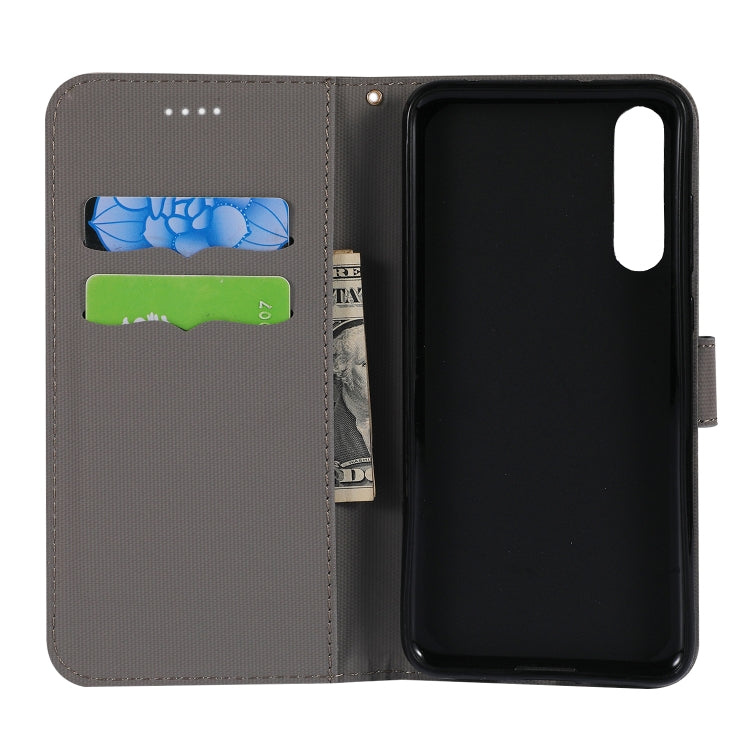 Fabric Stitching Embroidery Horizontal Flip Leather Case With Holder & Card Slots & Wallet for Huawei P20 Pro