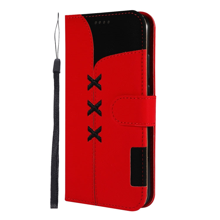 Fabric Stitching Embroidery Horizontal Flip Leather Case With Holder & Card Slots & Wallet for Huawei P20 Lite