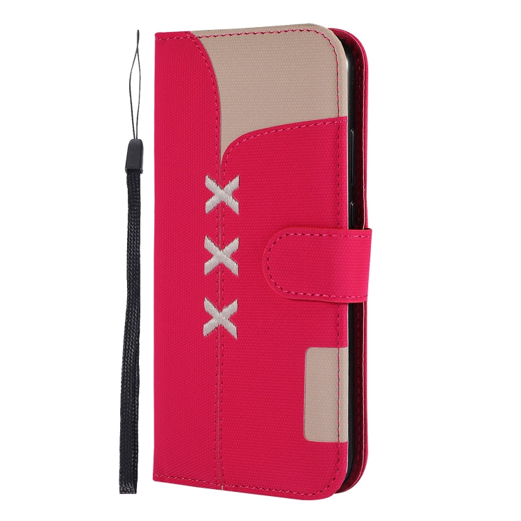 Fabric Stitching Embroidery Horizontal Flip Leather Case With Holder & Card Slots & Wallet for Huawei P20 Lite