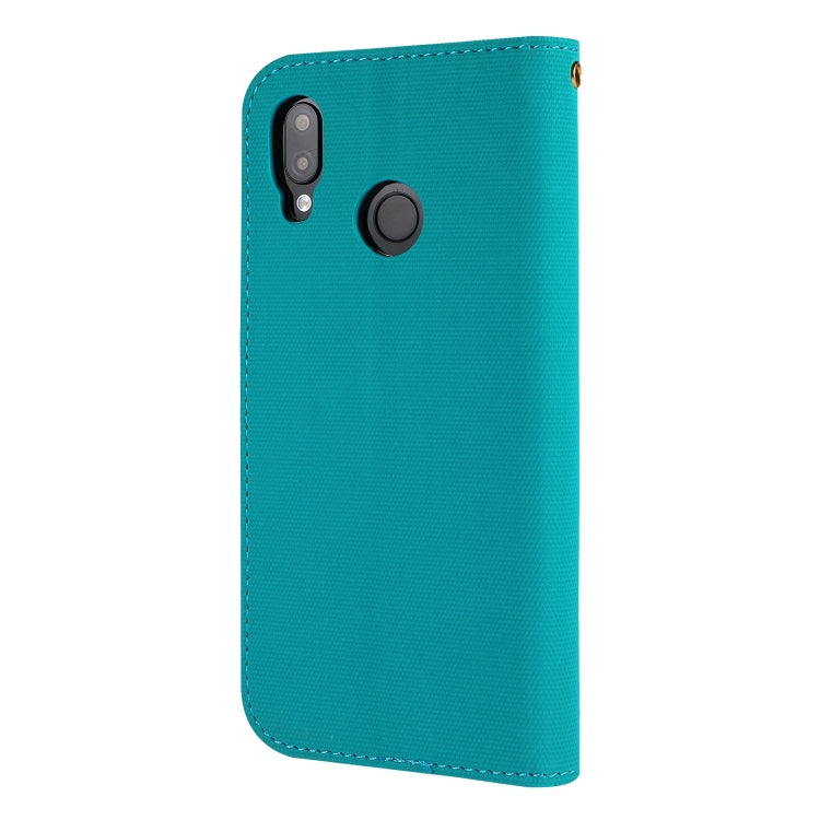 Fabric Stitching Embroidery Horizontal Flip Leather Case With Holder & Card Slots & Wallet for Huawei P20 Lite