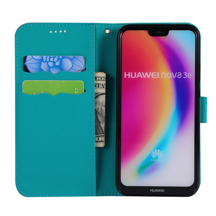 Fabric Stitching Embroidery Horizontal Flip Leather Case With Holder & Card Slots & Wallet for Huawei P20 Lite