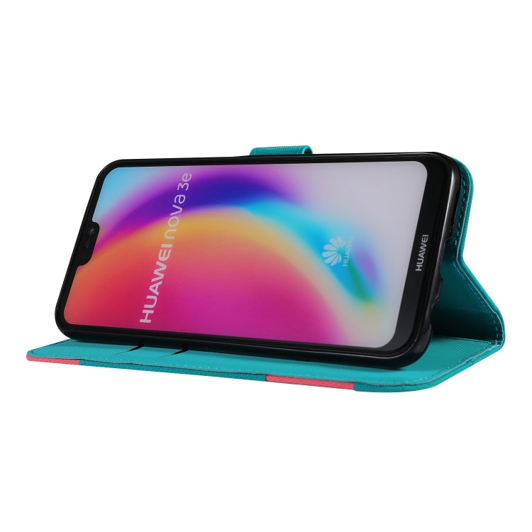 Fabric Stitching Embroidery Horizontal Flip Leather Case With Holder & Card Slots & Wallet for Huawei P20 Lite