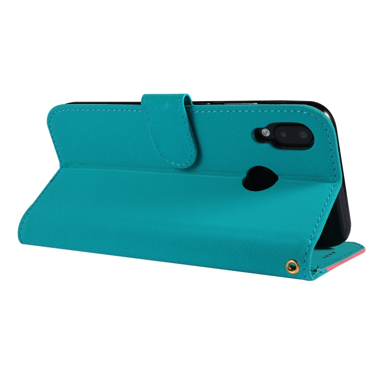 Fabric Stitching Embroidery Horizontal Flip Leather Case With Holder & Card Slots & Wallet for Huawei P20 Lite