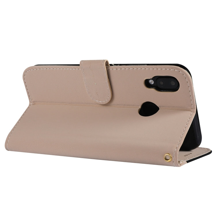 Fabric Stitching Embroidery Horizontal Flip Leather Case With Holder & Card Slots & Wallet for Huawei P20 Lite
