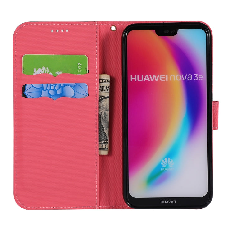 Fabric Stitching Embroidery Horizontal Flip Leather Case With Holder & Card Slots & Wallet for Huawei P20 Lite