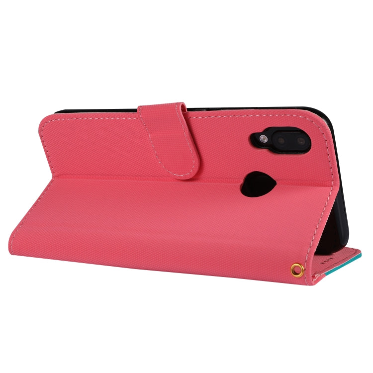 Fabric Stitching Embroidery Horizontal Flip Leather Case With Holder & Card Slots & Wallet for Huawei P20 Lite