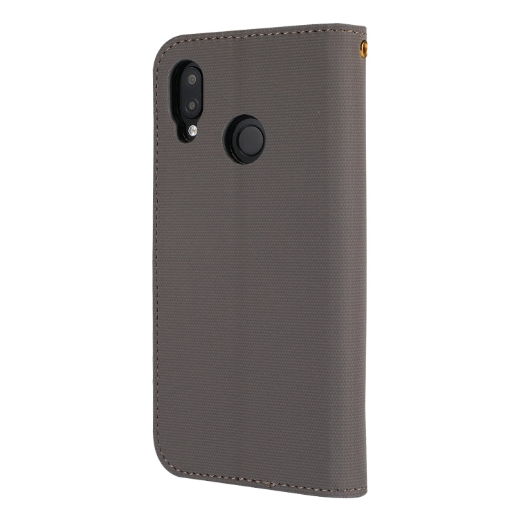 Fabric Stitching Embroidery Horizontal Flip Leather Case With Holder & Card Slots & Wallet for Huawei P20 Lite