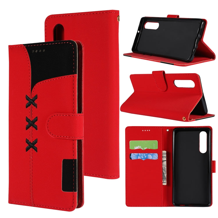 Fabric Stitching Embroidery Horizontal Flip Leather Case With Holder & Card Slots & Wallet for Huawei P30