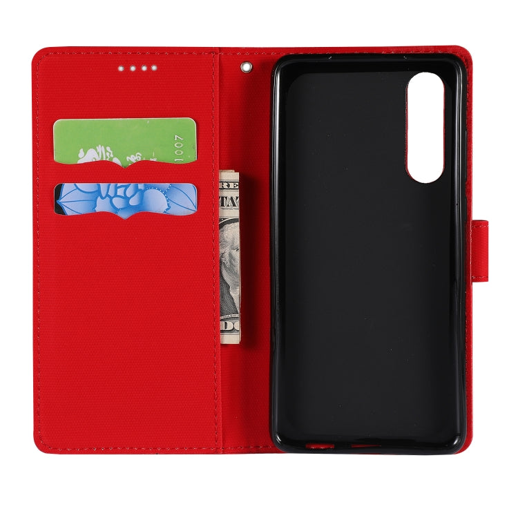 Fabric Stitching Embroidery Horizontal Flip Leather Case With Holder & Card Slots & Wallet for Huawei P30