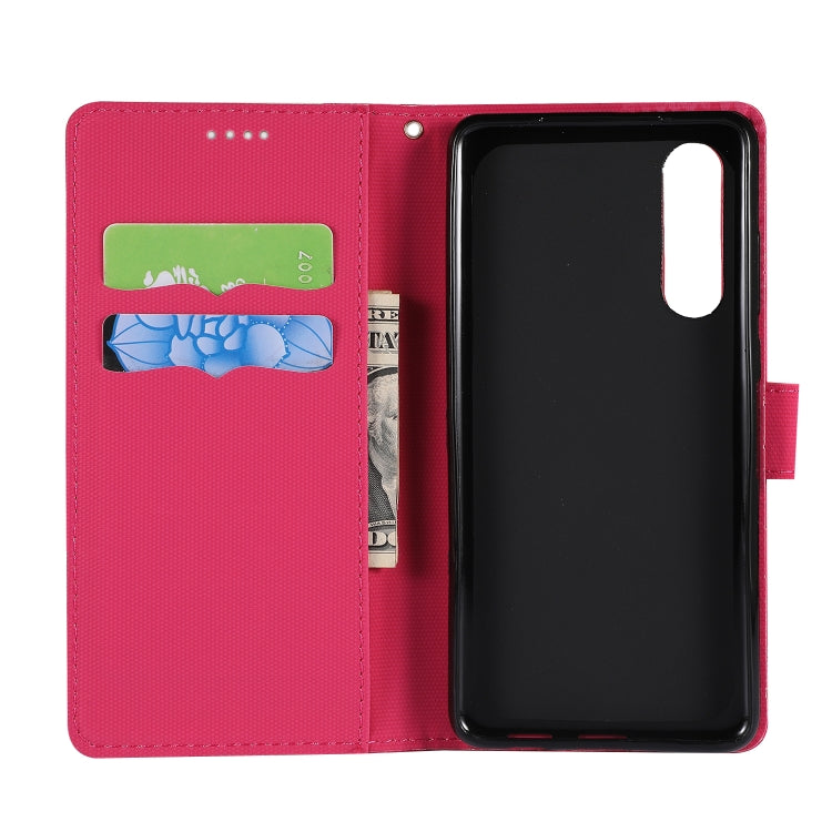 Fabric Stitching Embroidery Horizontal Flip Leather Case With Holder & Card Slots & Wallet for Huawei P30