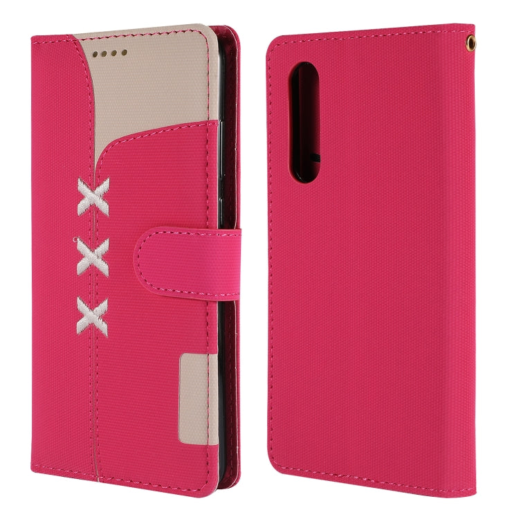 Fabric Stitching Embroidery Horizontal Flip Leather Case With Holder & Card Slots & Wallet for Huawei P30