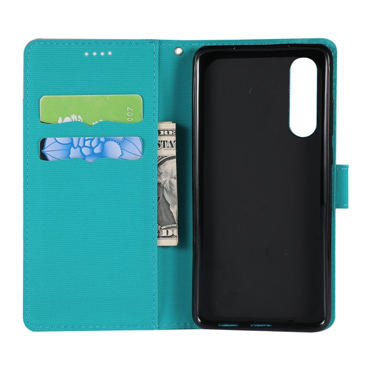 Fabric Stitching Embroidery Horizontal Flip Leather Case With Holder & Card Slots & Wallet for Huawei P30