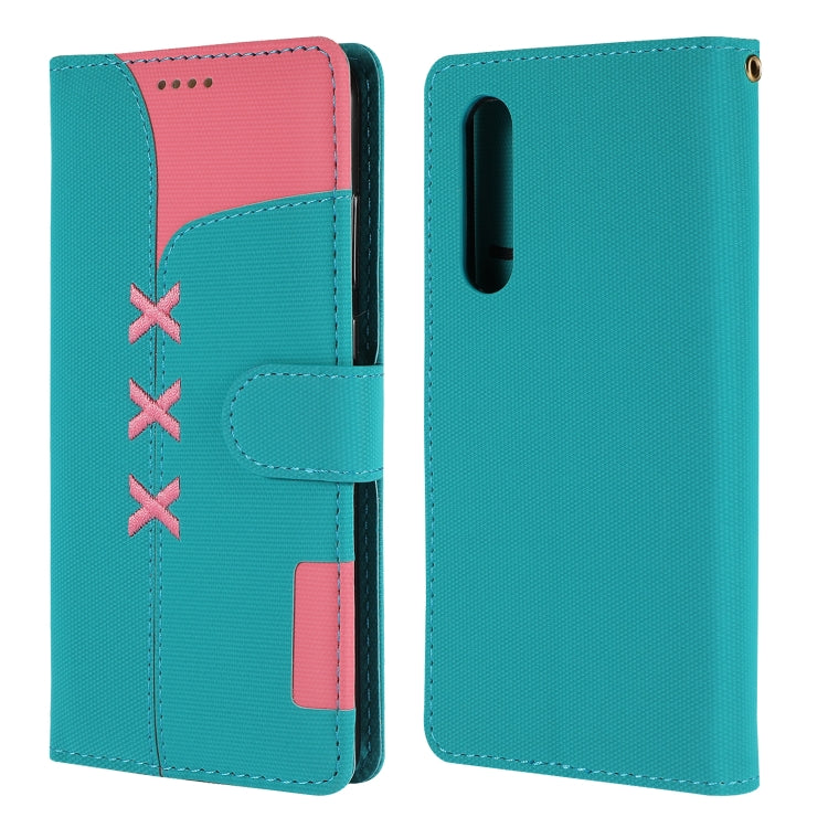 Fabric Stitching Embroidery Horizontal Flip Leather Case With Holder & Card Slots & Wallet for Huawei P30