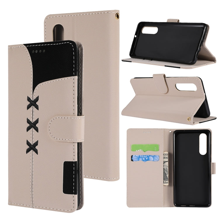 Fabric Stitching Embroidery Horizontal Flip Leather Case With Holder & Card Slots & Wallet for Huawei P30