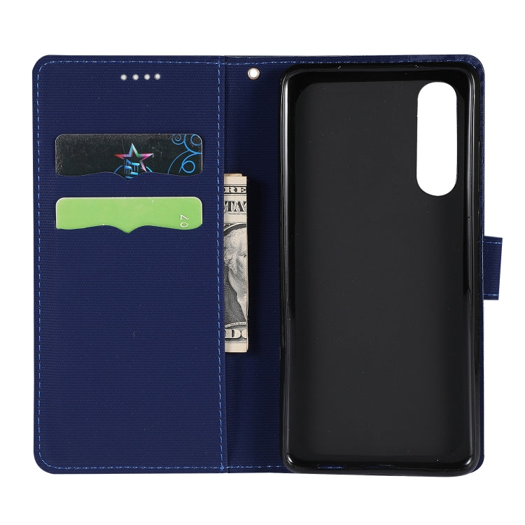 Fabric Stitching Embroidery Horizontal Flip Leather Case With Holder & Card Slots & Wallet for Huawei P30