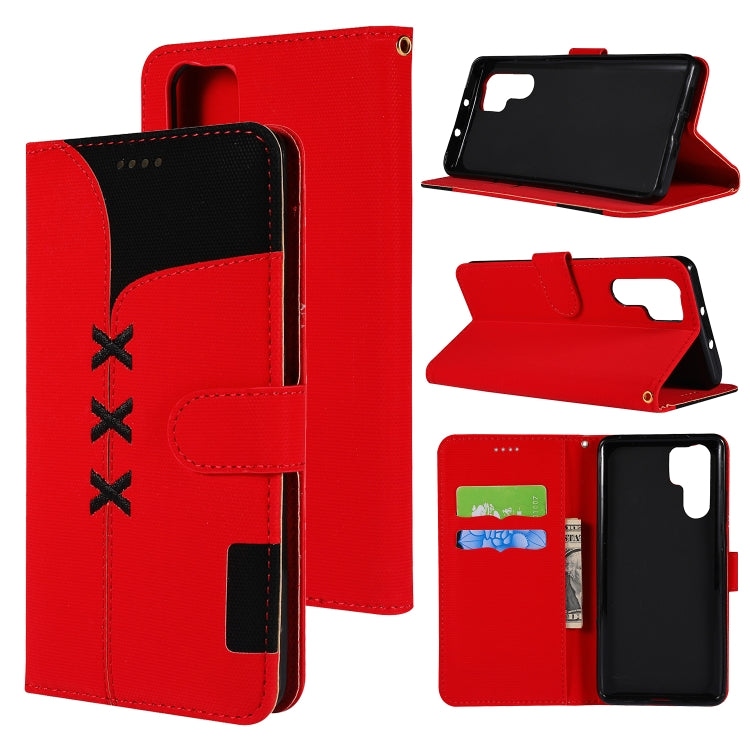Fabric Stitching Embroidery Horizontal Flip Leather Case With Holder & Card Slots & Wallet for Huawei P30 Pro